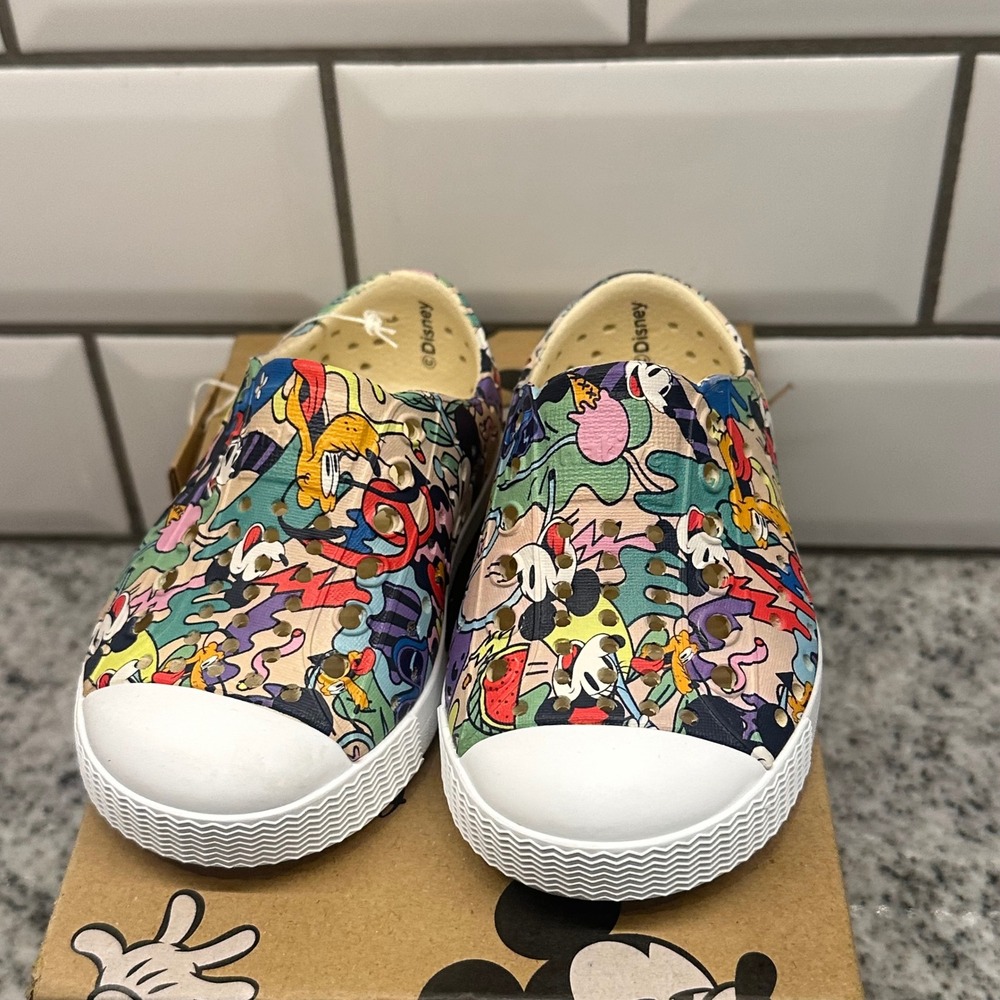 Native x Disney Shoes Jefferson Print Kids C5 Mickey Mouse Tropical‎ All Print - Picture 3 of 7